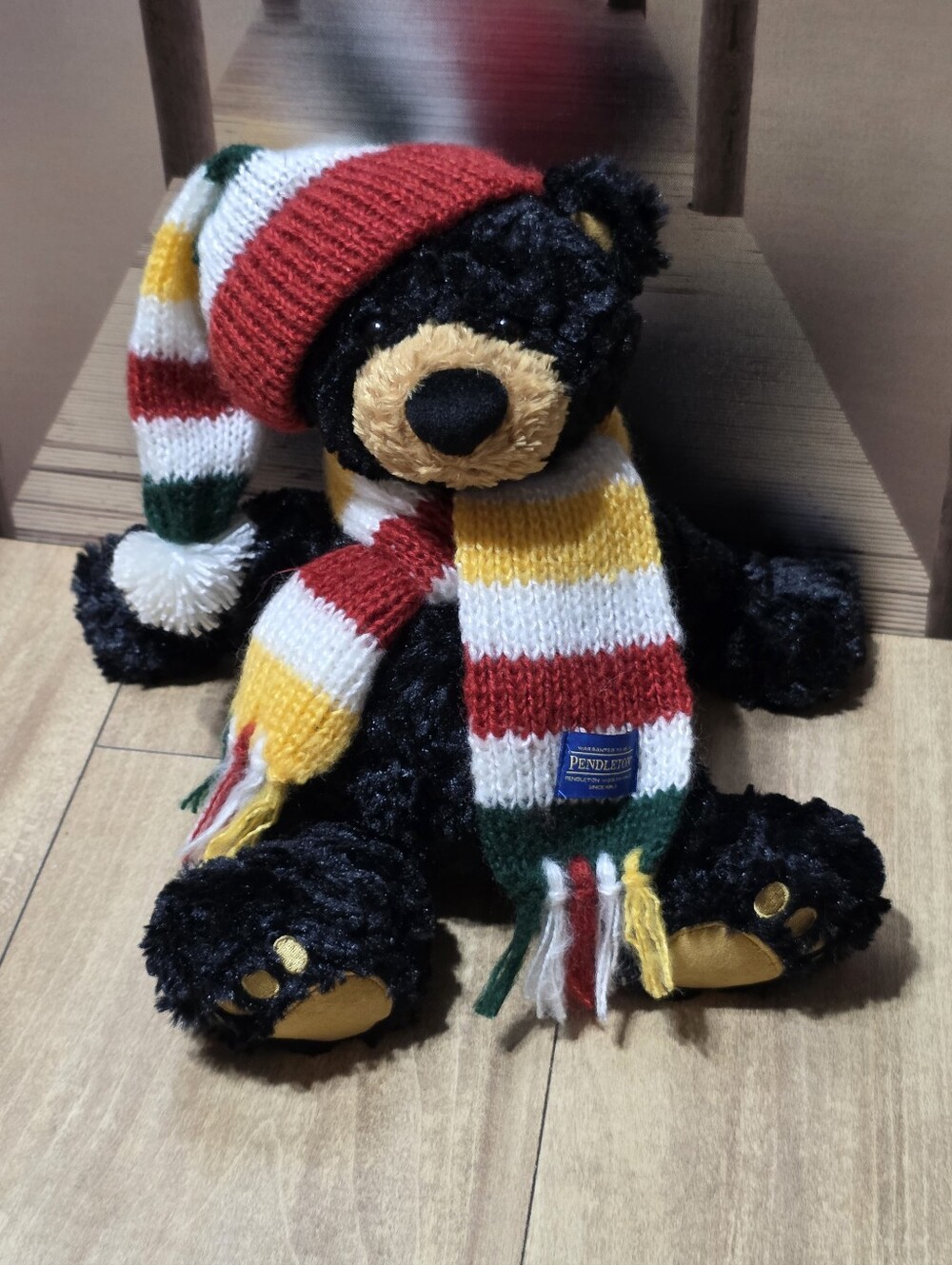 Gund Eddie Bauer By Pendleton Holiday Bear With Scarf Stuffed Animal Plush